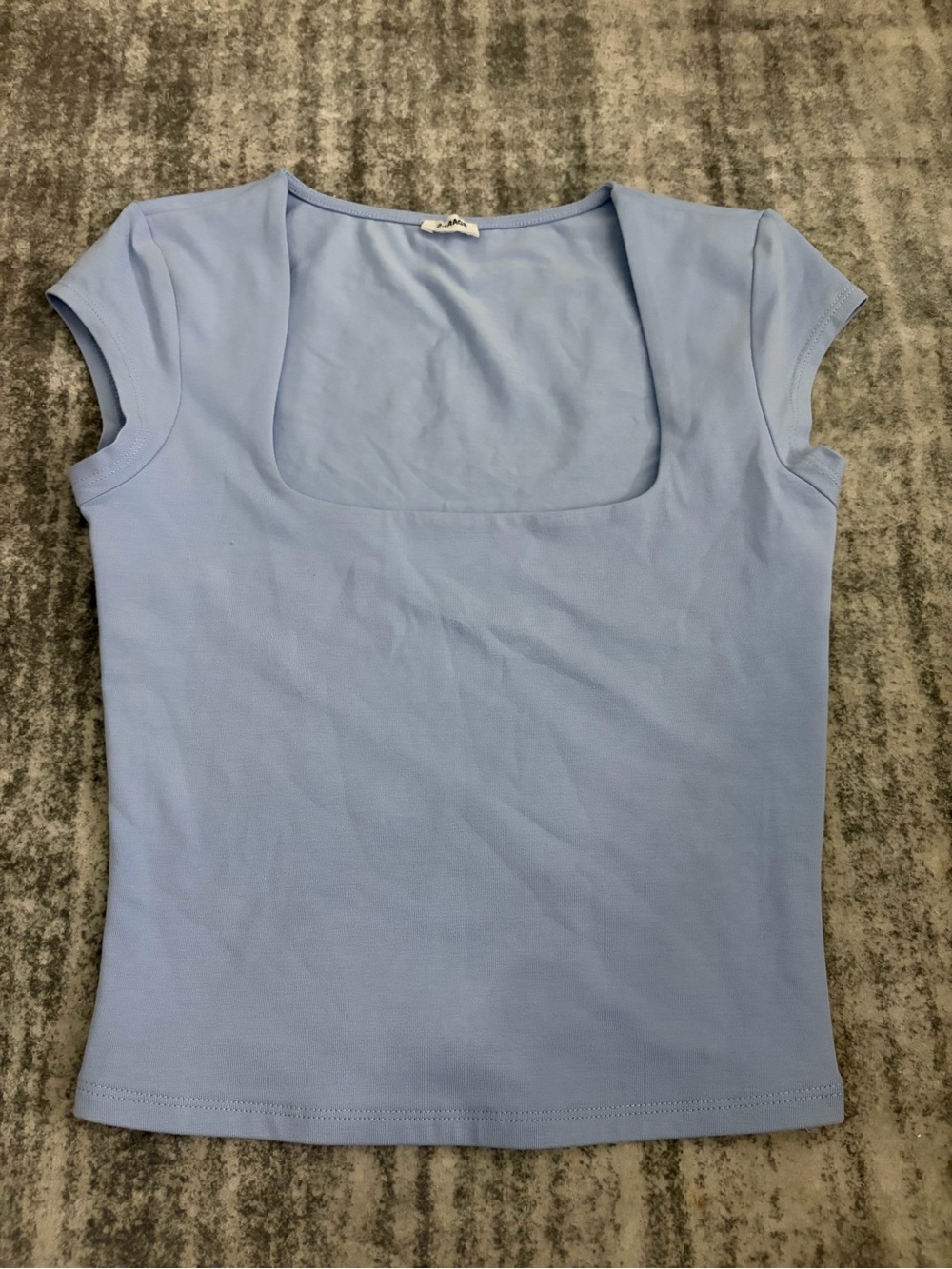 Garage Women’s Square Neck Cap Sleeve Top - Light Blue
